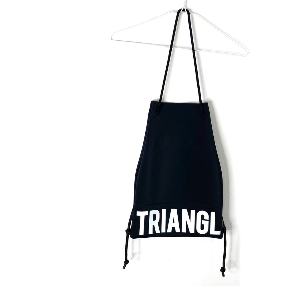 Triangl Swimwear Black Neoprene Drawstring Beach Bag Water-Resistant Travel Tote